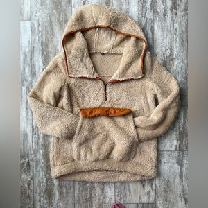 Cozy Sherpa Quarter Zip Hooded Pullover